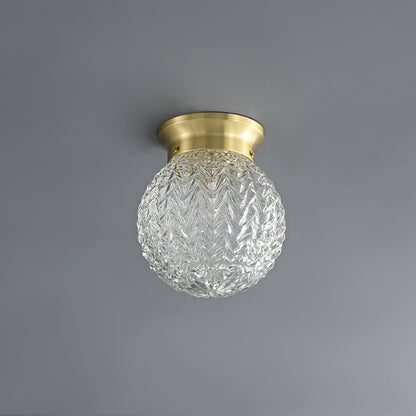 Brass Glass Semi Flush Mount Ceiling Light