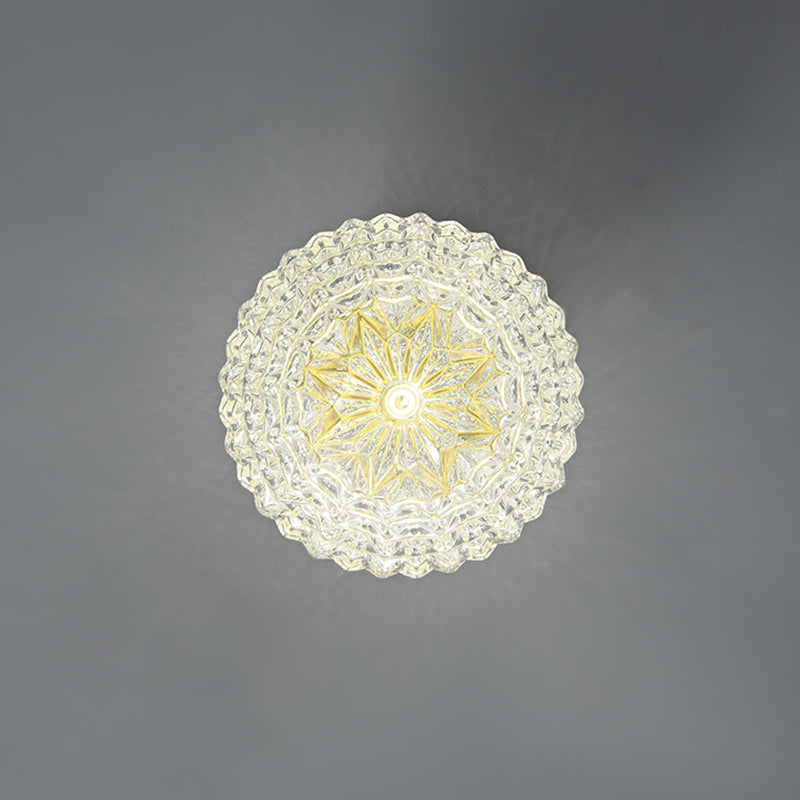 Brass Glass Semi Flush Mount Ceiling Light