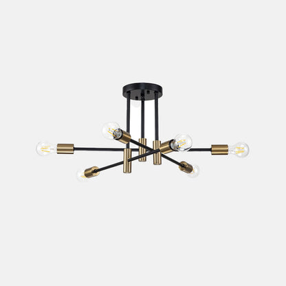 6/8 Light Black Sputnik Semi Flush Mount