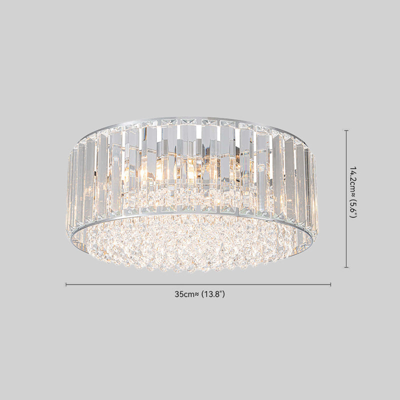 3-Light Crystal Flush Mount Ceiling Light