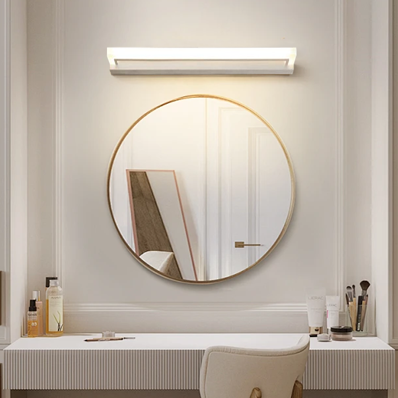 Modern Metal Rectangular White Wall Light Bathroom