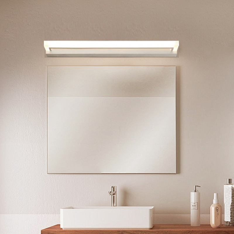 Modern Metal Rectangular White Wall Light Bathroom