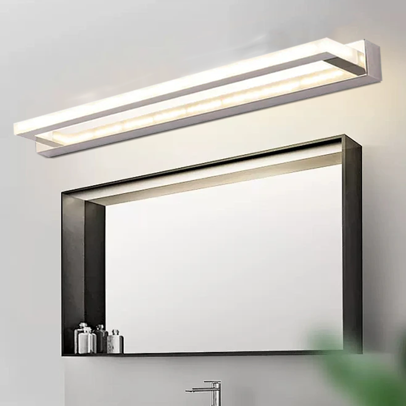 Modern Metal Rectangular White Wall Light Bathroom