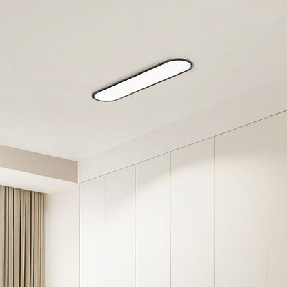 Minimalist Metal Elliptical Black Ceiling Light Study Room