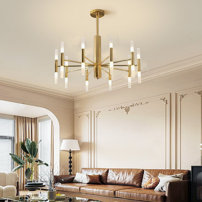 Modern Metal Linear Gold Pendant Light Bedroom