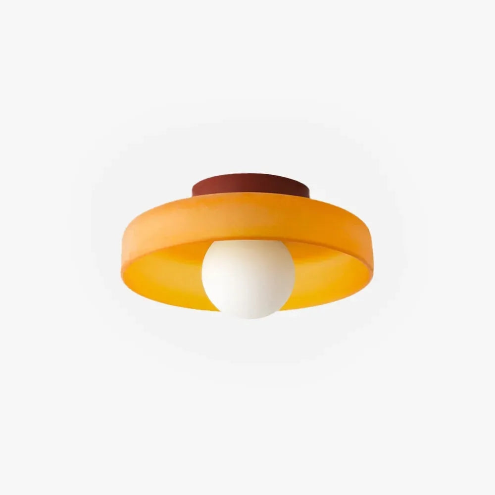 Nordic Metal Orange Round Ceiling Light Living Room