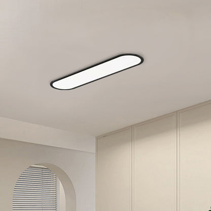 Minimalist Metal Elliptical Black Ceiling Light Study Room