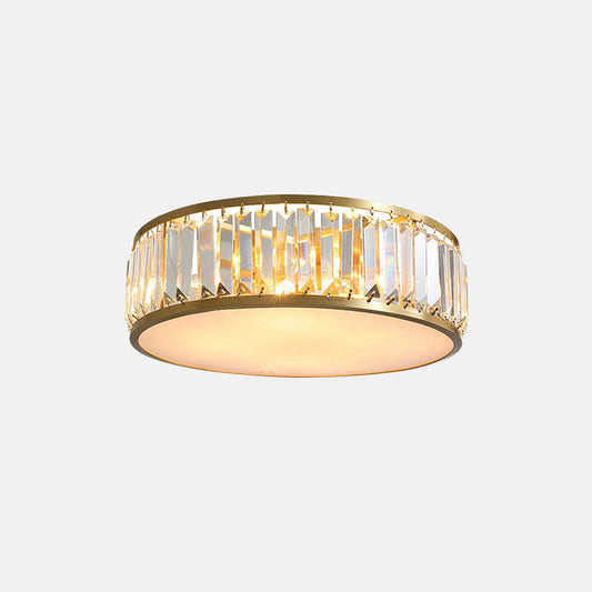 4-Light Drum Crystal Flush Mount