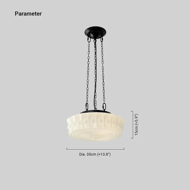 Modern Round Beige/White Pendant Light Metal Glass Bedroom