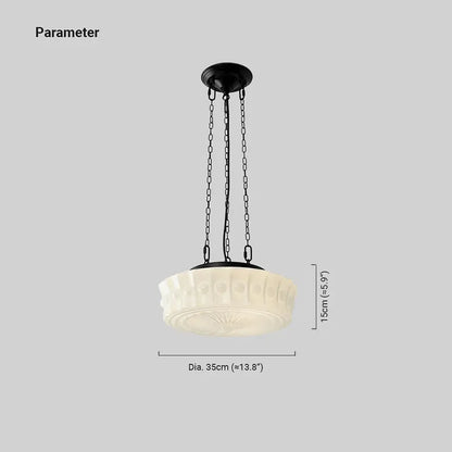 Modern Round Beige/White Pendant Light Metal Glass Bedroom