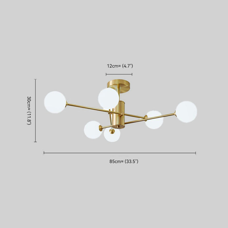 6-Light Glass Globe Ceiling Light