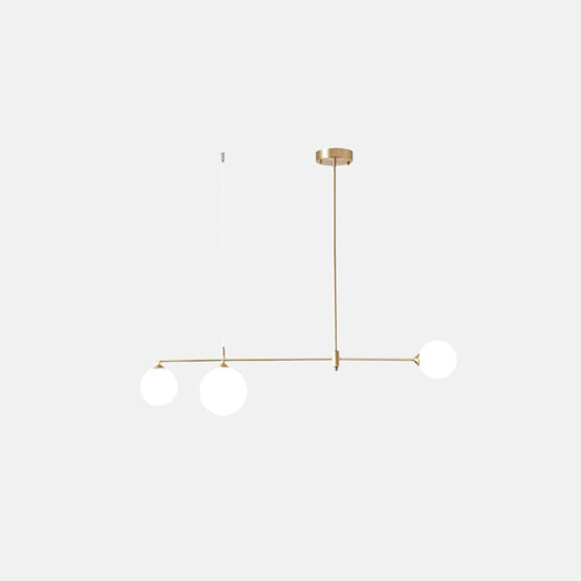 3 Light Linear Brass Ceiling Light