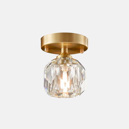 1-Light Crystal Flush Mount Ceiling Light