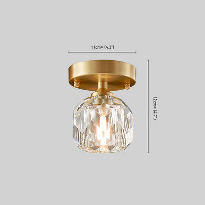 1-Light Crystal Flush Mount Ceiling Light