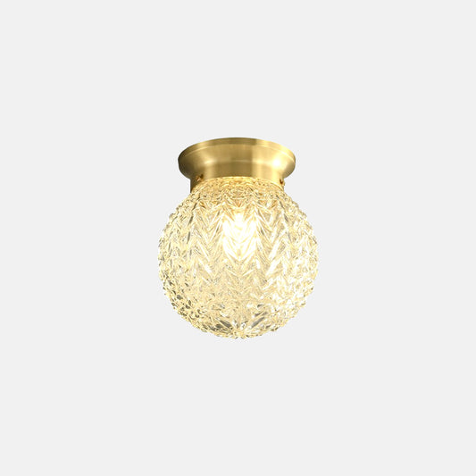 Brass Glass Semi Flush Mount Ceiling Light