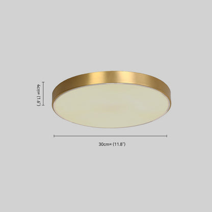 Brass Round Shade LED Ceiling Flush Mount