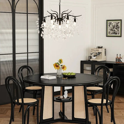 Royal Metal Crystal Cluster Black Pendant Light Living Room