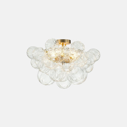 Cluster Petal Glass Bubble Semi Flush Chandelier