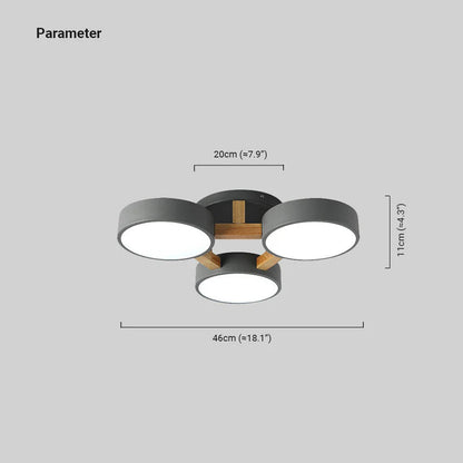 Nordic White/Green/Gray Ceiling Light Metal Round