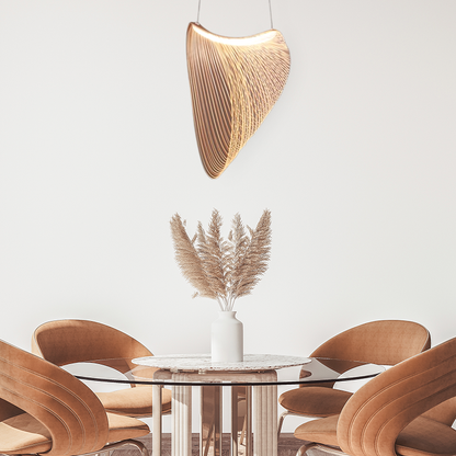 Art Deco Gold Pendant Light Wood Dining Room