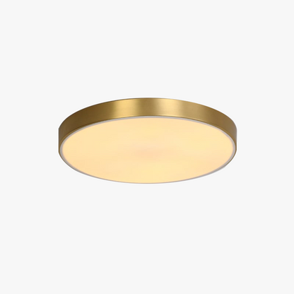 Brass Round Shade LED Ceiling Flush Mount