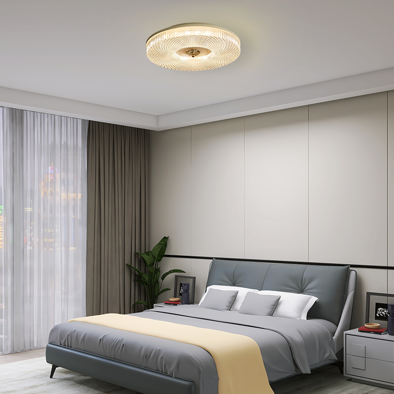 Modern Metal Round White Ceiling Light Bedroom