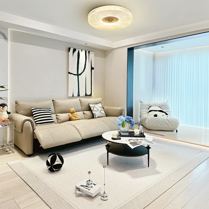 Modern Metal Round White Ceiling Light Bedroom