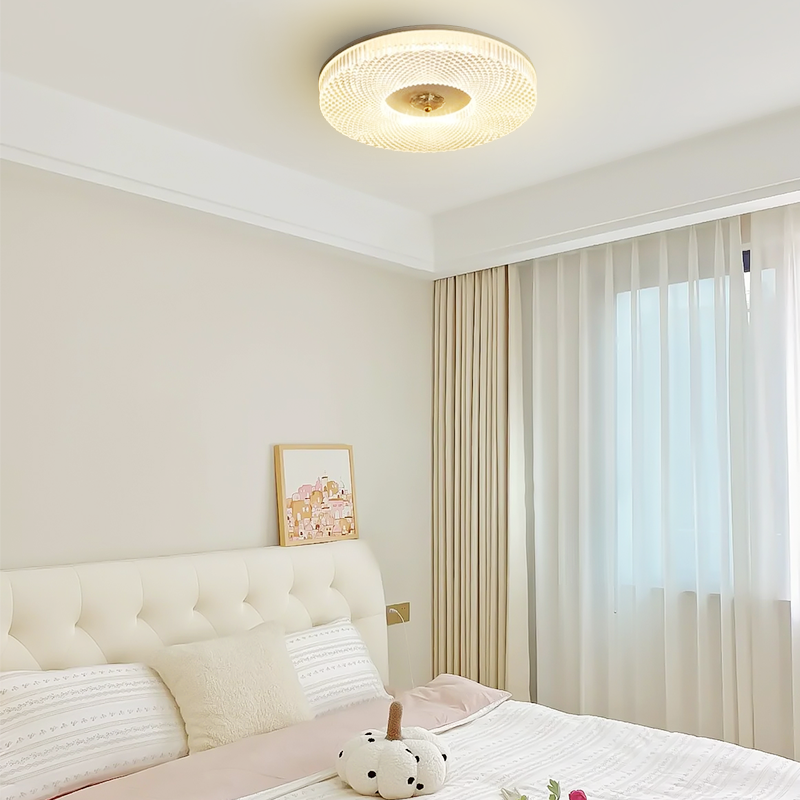 Modern Metal Round White Ceiling Light Bedroom