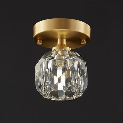 1-Light Crystal Flush Mount Ceiling Light