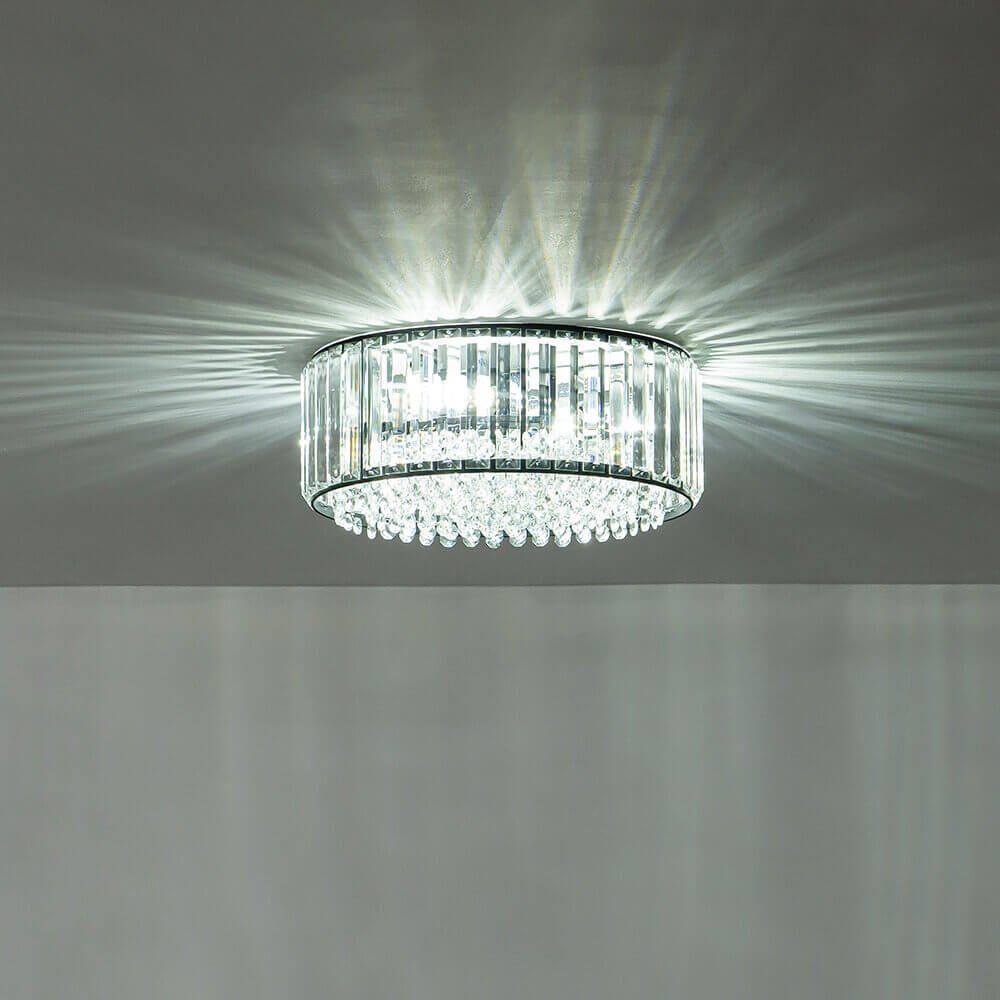 3-Light Crystal Flush Mount Ceiling Light