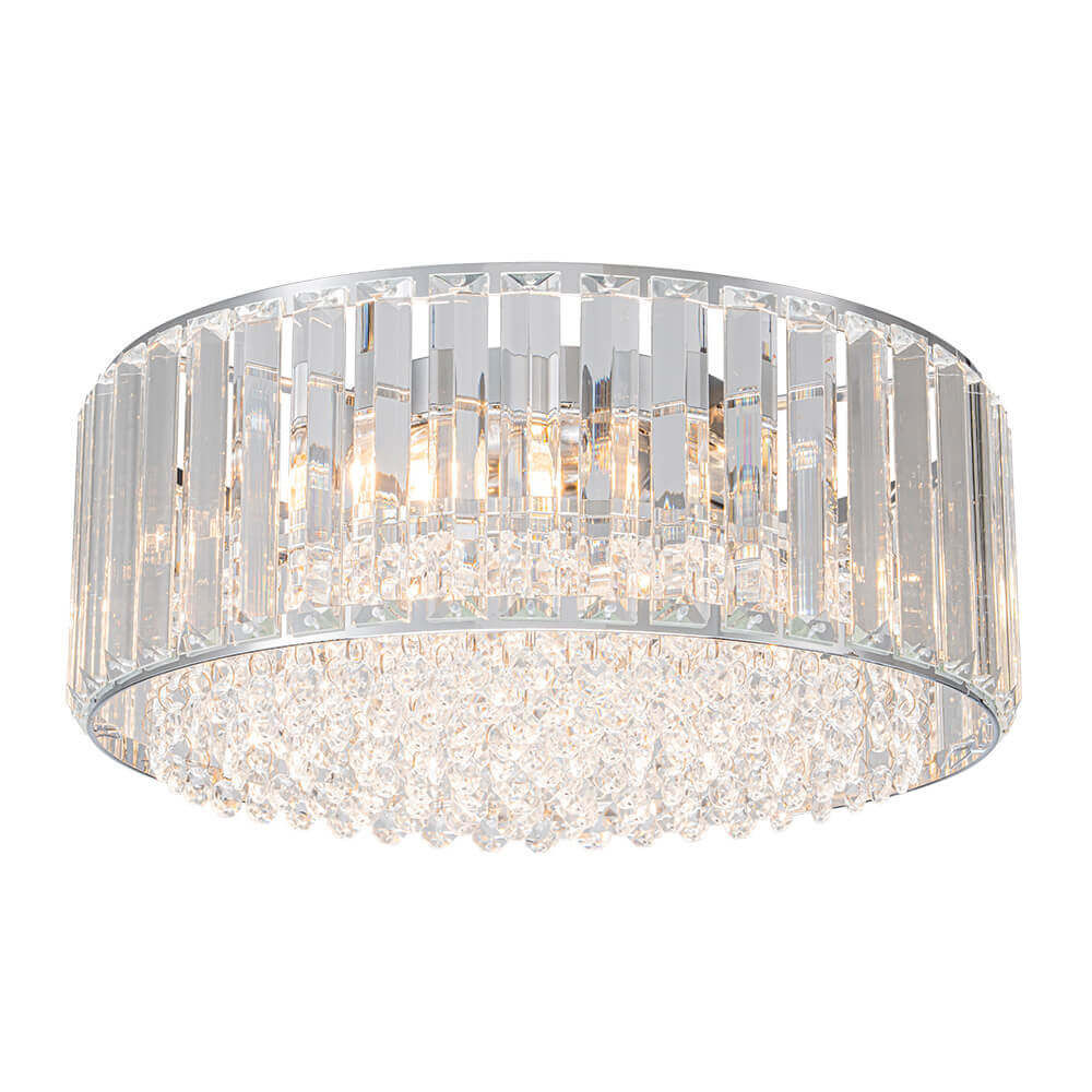 3-Light Crystal Flush Mount Ceiling Light