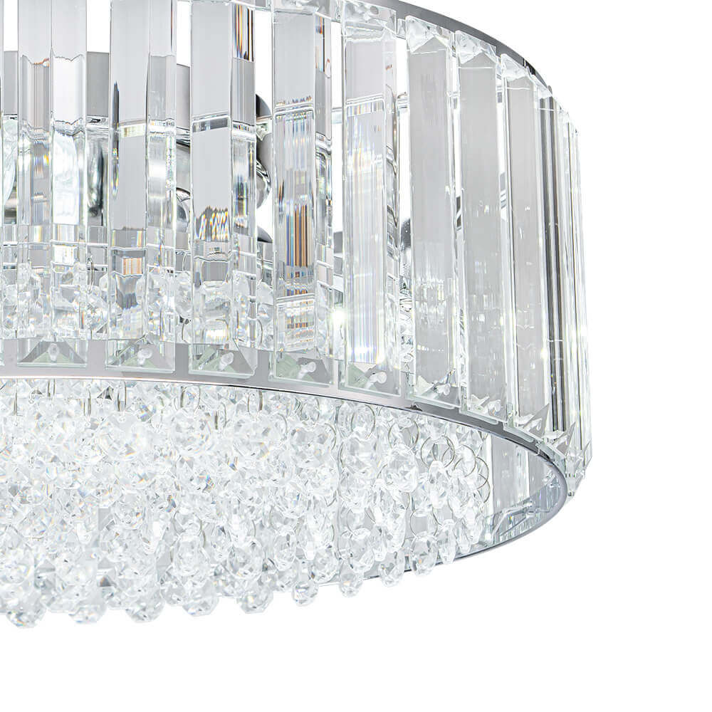 3-Light Crystal Flush Mount Ceiling Light