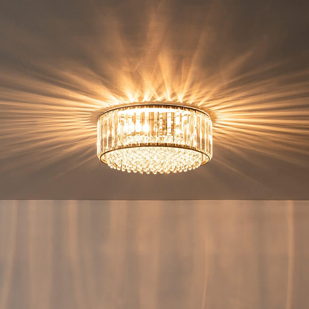 3-Light Crystal Flush Mount Ceiling Light