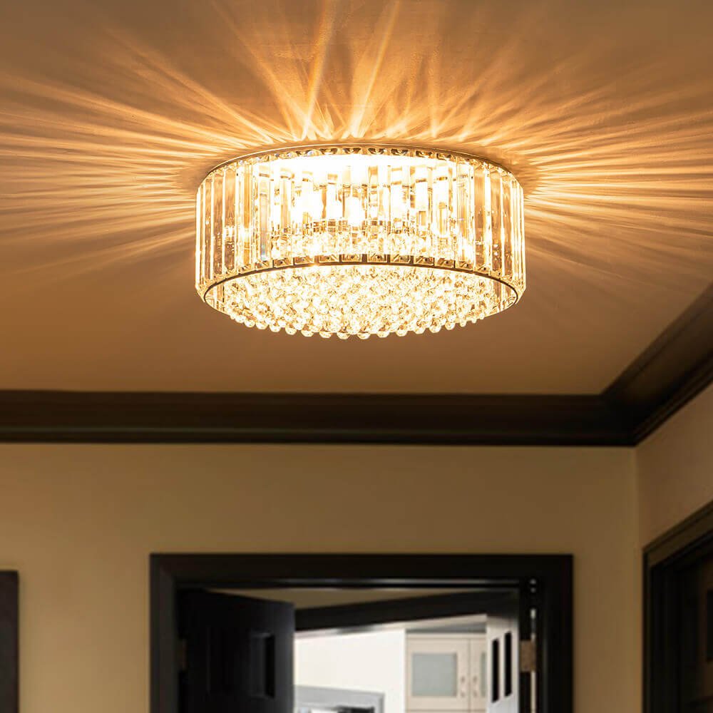 3-Light Crystal Flush Mount Ceiling Light