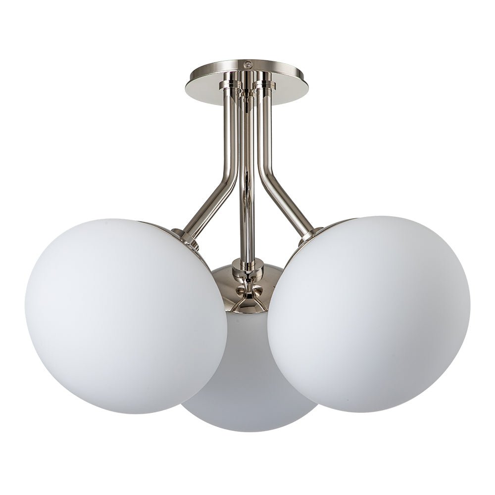 3-Light Opal Glass Semi Flush Mount