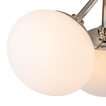 3-Light Opal Glass Semi Flush Mount