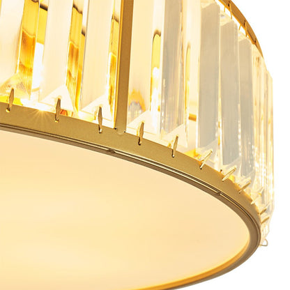 4-Light Drum Crystal Flush Mount