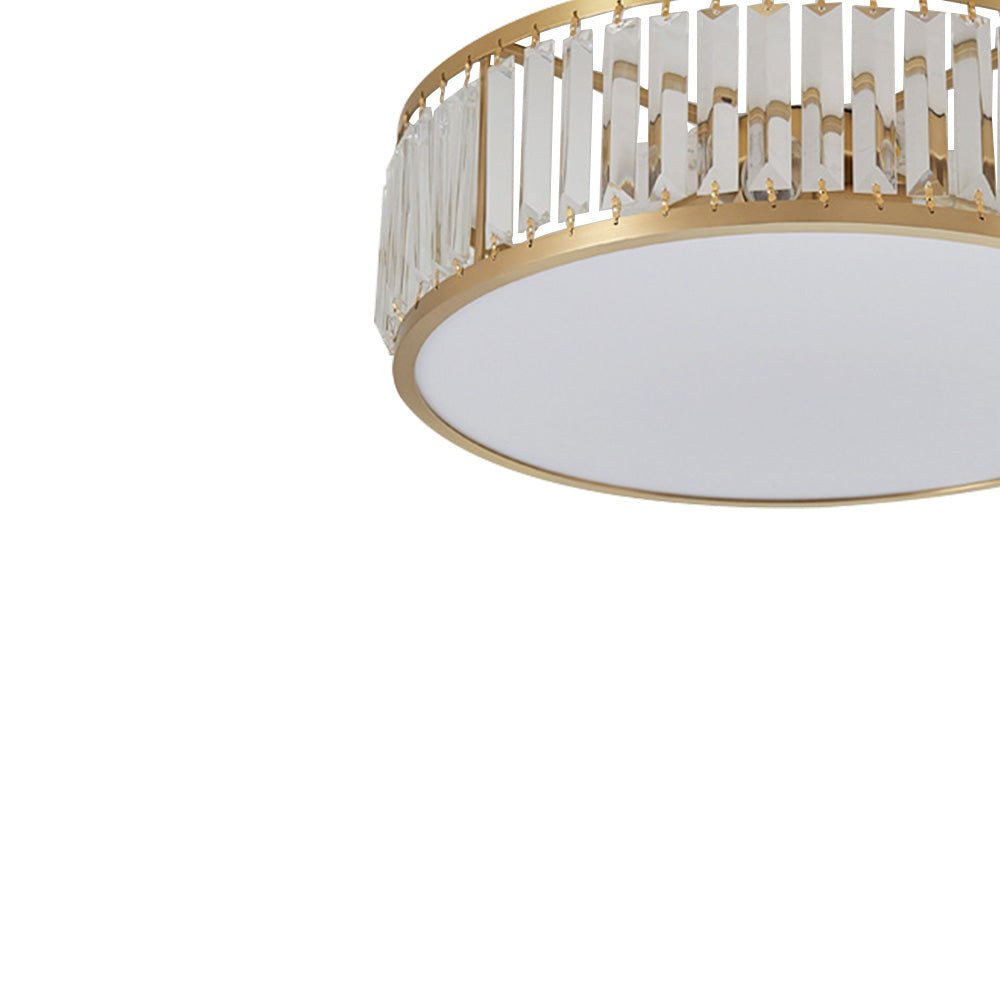 4-Light Drum Crystal Flush Mount