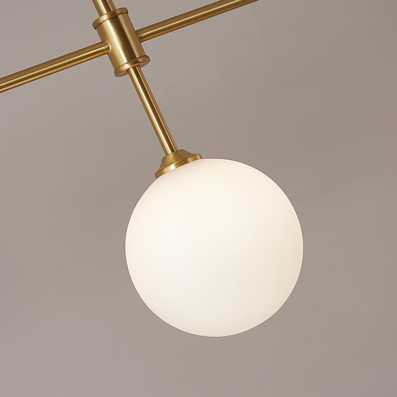 4-Light Glass Globes Linear Ceiling Light