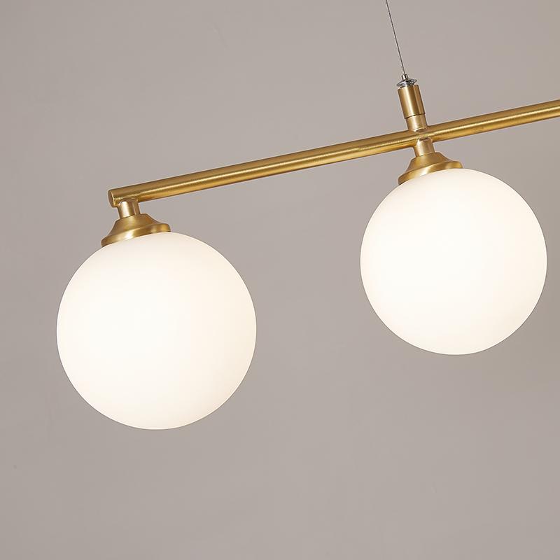 4-Light Glass Globes Linear Ceiling Light