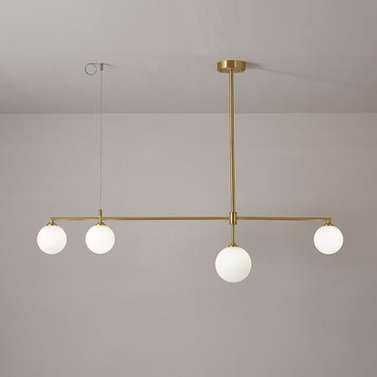 4-Light Glass Globes Linear Ceiling Light