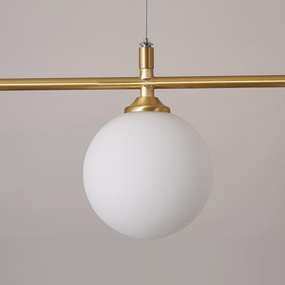 4-Light Glass Globes Linear Ceiling Light