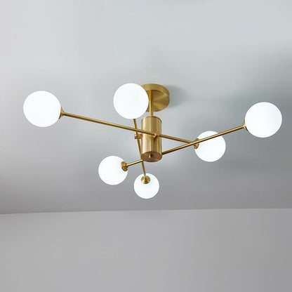 6-Light Glass Globe Ceiling Light