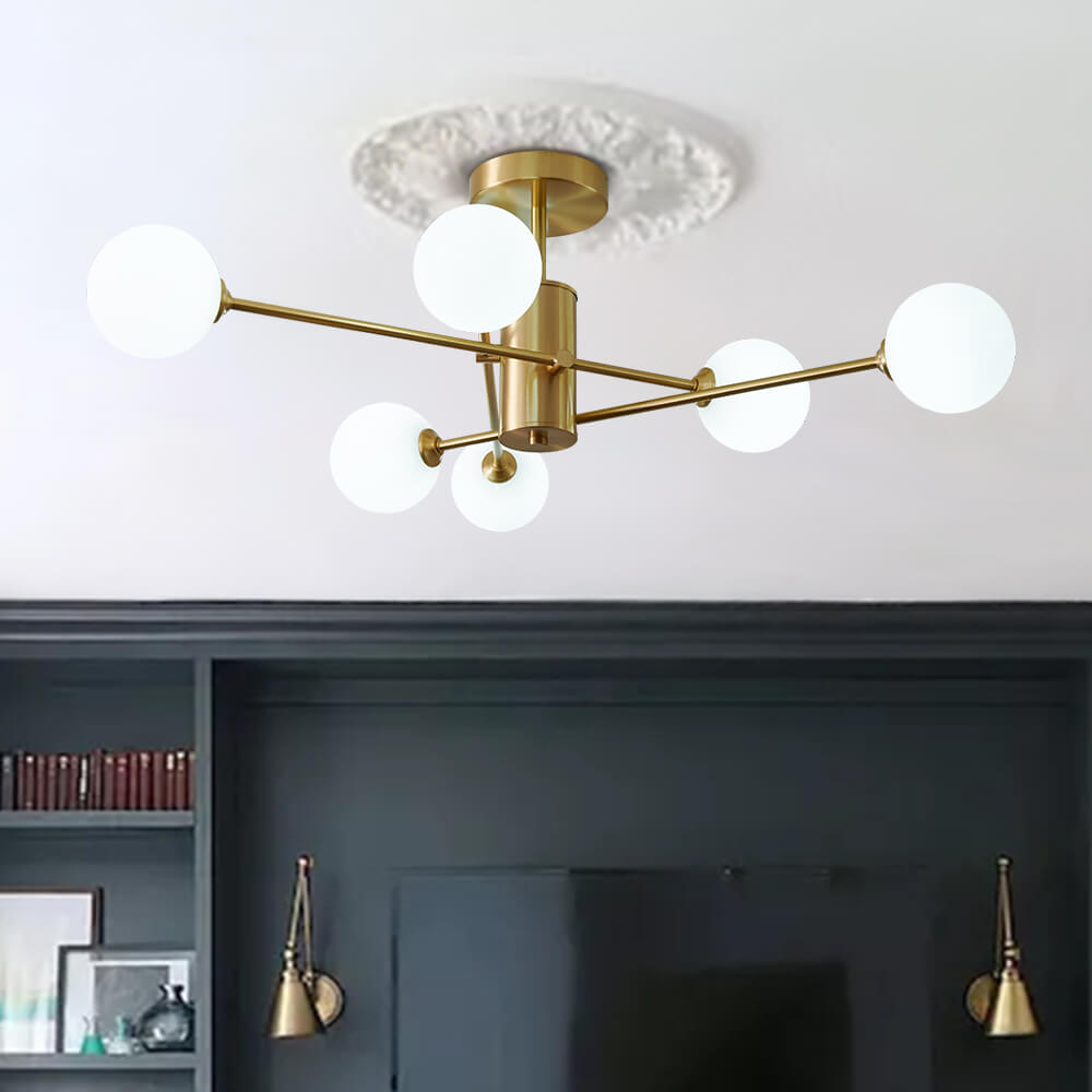 6-Light Glass Globe Ceiling Light