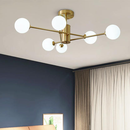 6-Light Glass Globe Ceiling Light