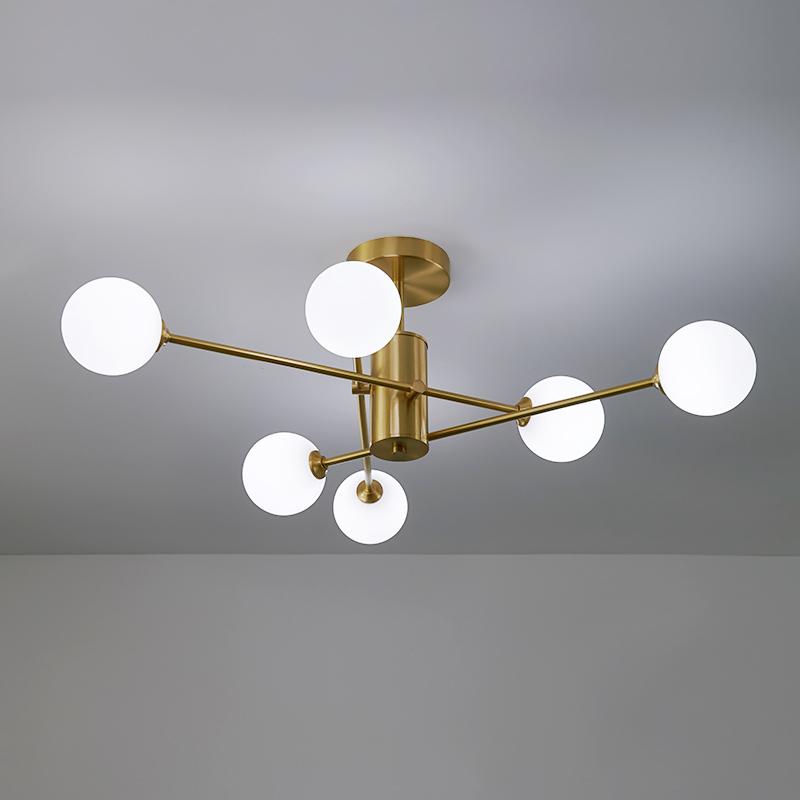 6-Light Glass Globe Ceiling Light