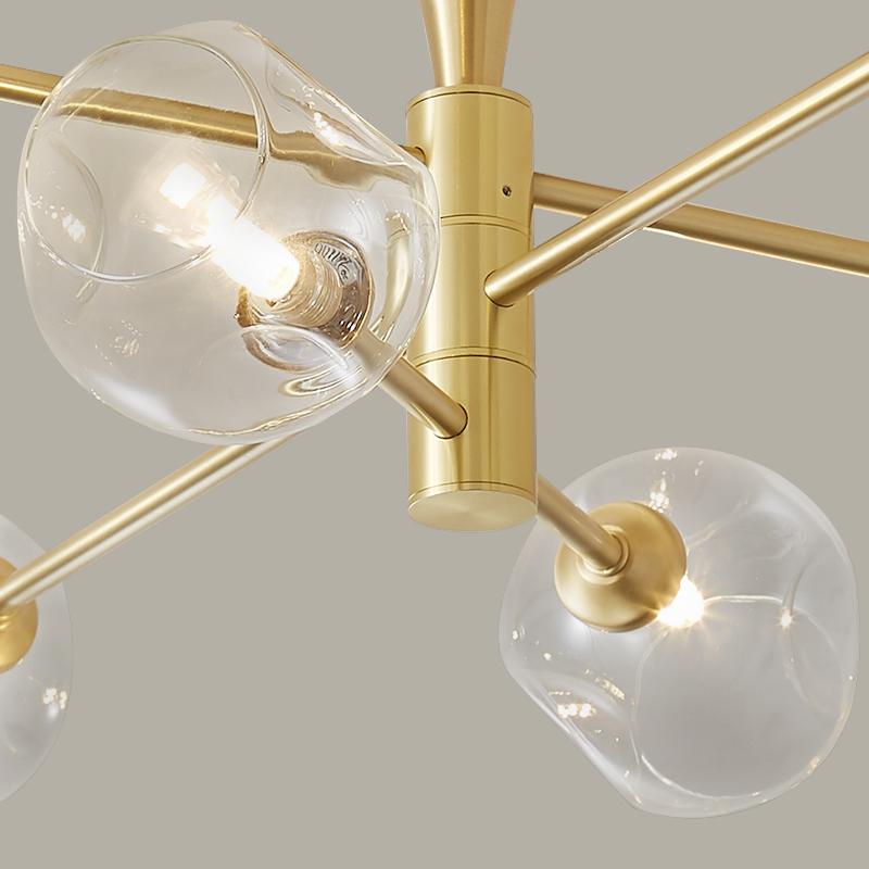 6 Light Sputnik Glass Flush Mount Ceiling Light