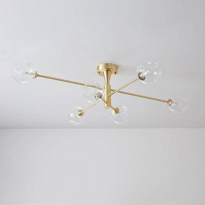 6 Light Sputnik Glass Flush Mount Ceiling Light