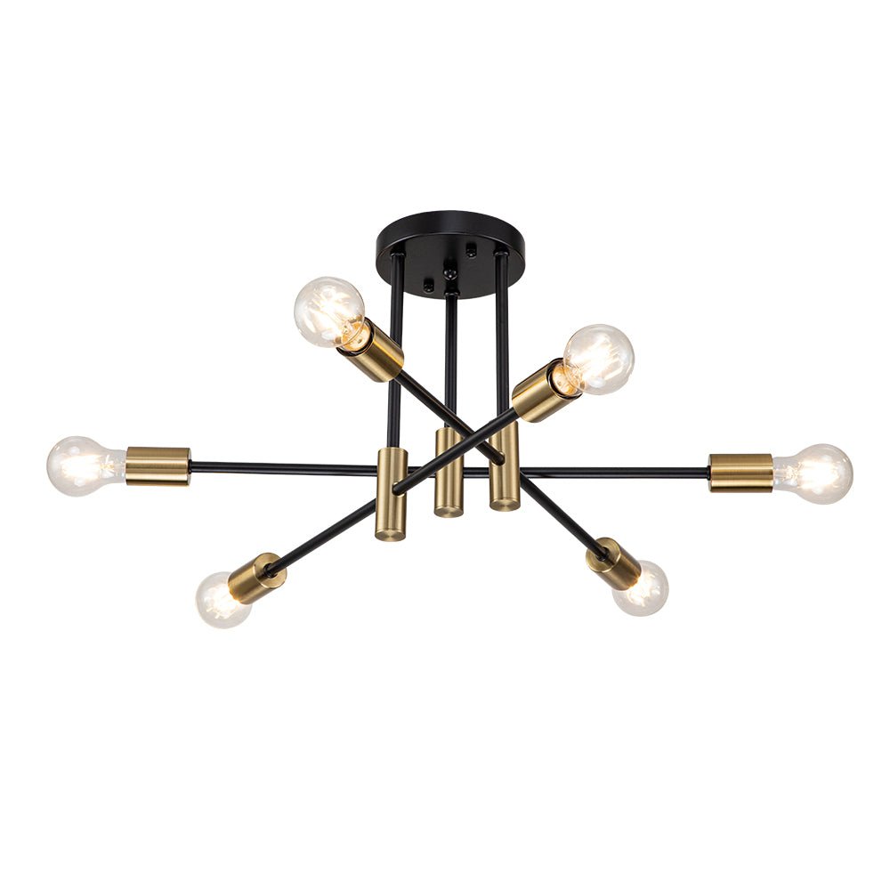 6/8 Light Black Sputnik Semi Flush Mount