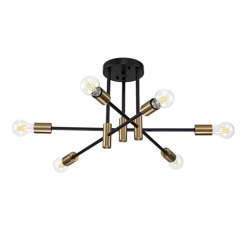 6/8 Light Black Sputnik Semi Flush Mount